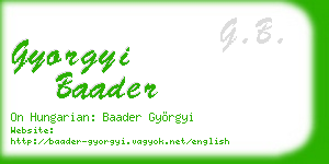 gyorgyi baader business card